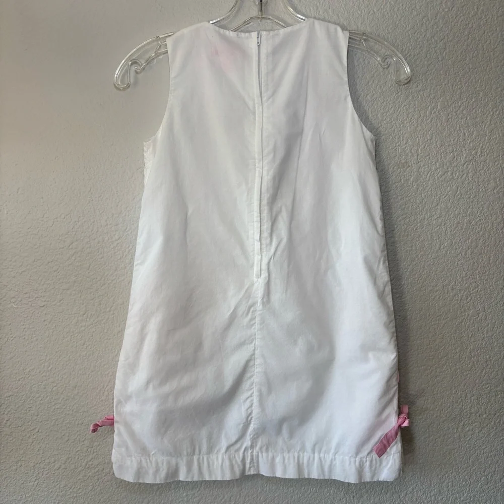 LILLY PULITZER Girls Size 8 Shift Dress White Embroidered Birds Beach Coastal - Picture 2 of 12